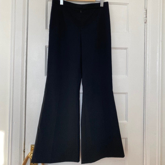 Marlowe wide leg high rise black wool trouser pants made in Italy - Picture 3 of 14